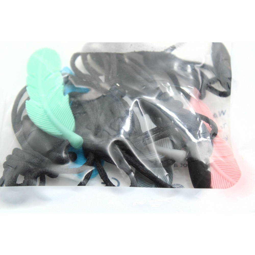 Sensory Chew Necklace Set for Mild Chewers Silicone Feather Pendants Multi Pack